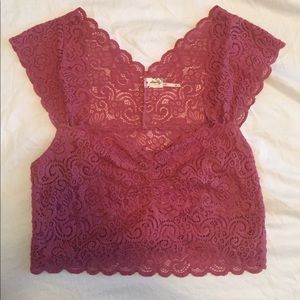 Free People Lacey Pink Top
